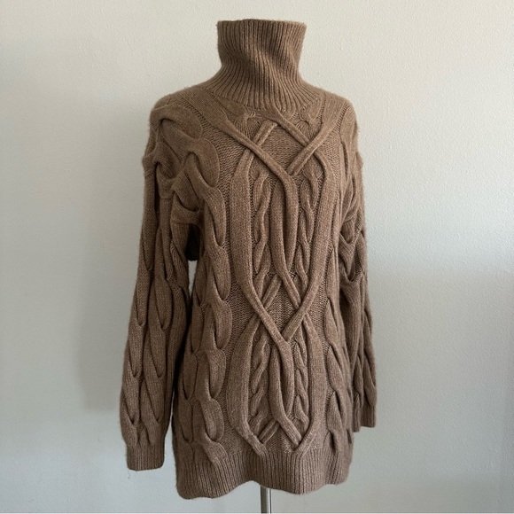 Rare Vintage Bergdorf Goodman 100% Cashmere Chunky Knit Turtleneck Sweater S-M - Picture 1 of 9